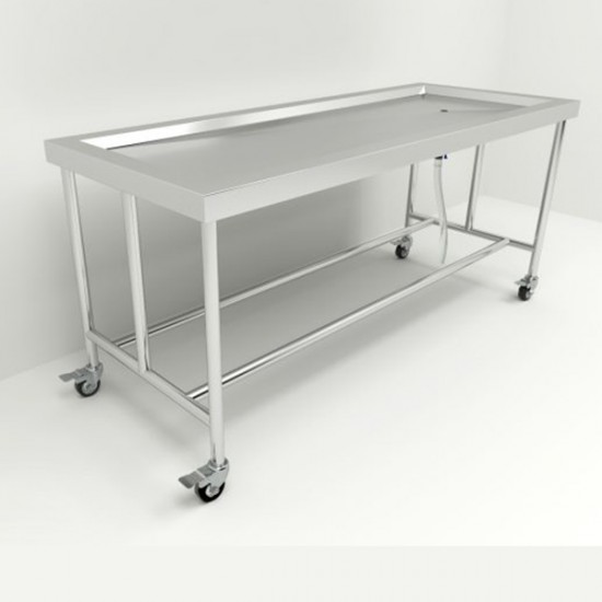304 Stainless Steel Washing Table with Leg Frame on Wheels