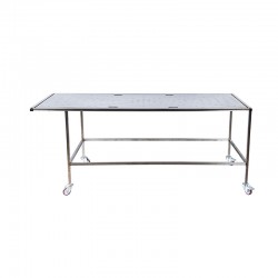 Mortuary 304 Stainless Steel Perforated Embalming Table with Castors